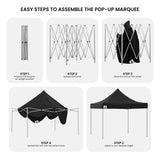 Wallaroo Gazebo Tent Marquee 3x3 PopUp Outdoor Black