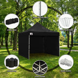 Wallaroo Gazebo Tent Marquee 3x3 PopUp Outdoor Black - Extra Image