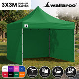 Wallaroo Gazebo Tent Marquee 3x3 Popup Outdoor - Green - Front View