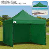 Wallaroo Gazebo Tent Marquee 3x3 Popup Outdoor - Green - Close-Up Angle