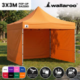 Wallaroo Gazebo Tent Marquee 3x3 PopUp Outdoor - Orange - Front View