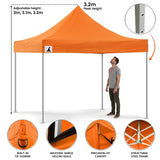 Wallaroo Gazebo Tent Marquee 3x3 PopUp Outdoor - Orange - Rear View