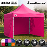 Wallaroo Gazebo Tent Marquee 3x3 PopUp Outdoor Pink - Front View
