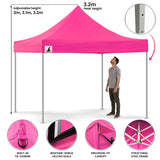 Wallaroo Gazebo Tent Marquee 3x3 PopUp Outdoor Pink - Rear View