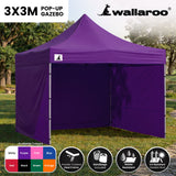 Wallaroo Gazebo Tent Marquee 3x3 PopUp Outdoor Purple - Front View