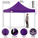 Wallaroo Gazebo Tent Marquee 3x3 PopUp Outdoor Purple - Rear View