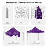 Wallaroo Gazebo Tent Marquee 3x3 PopUp Outdoor Purple - Low Angle