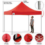 Wallaroo Gazebo Tent Marquee 3x3 PopUp Outdoor Red - Rear View