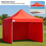 Wallaroo Gazebo Tent Marquee 3x3 PopUp Outdoor Red - Close-Up Angle