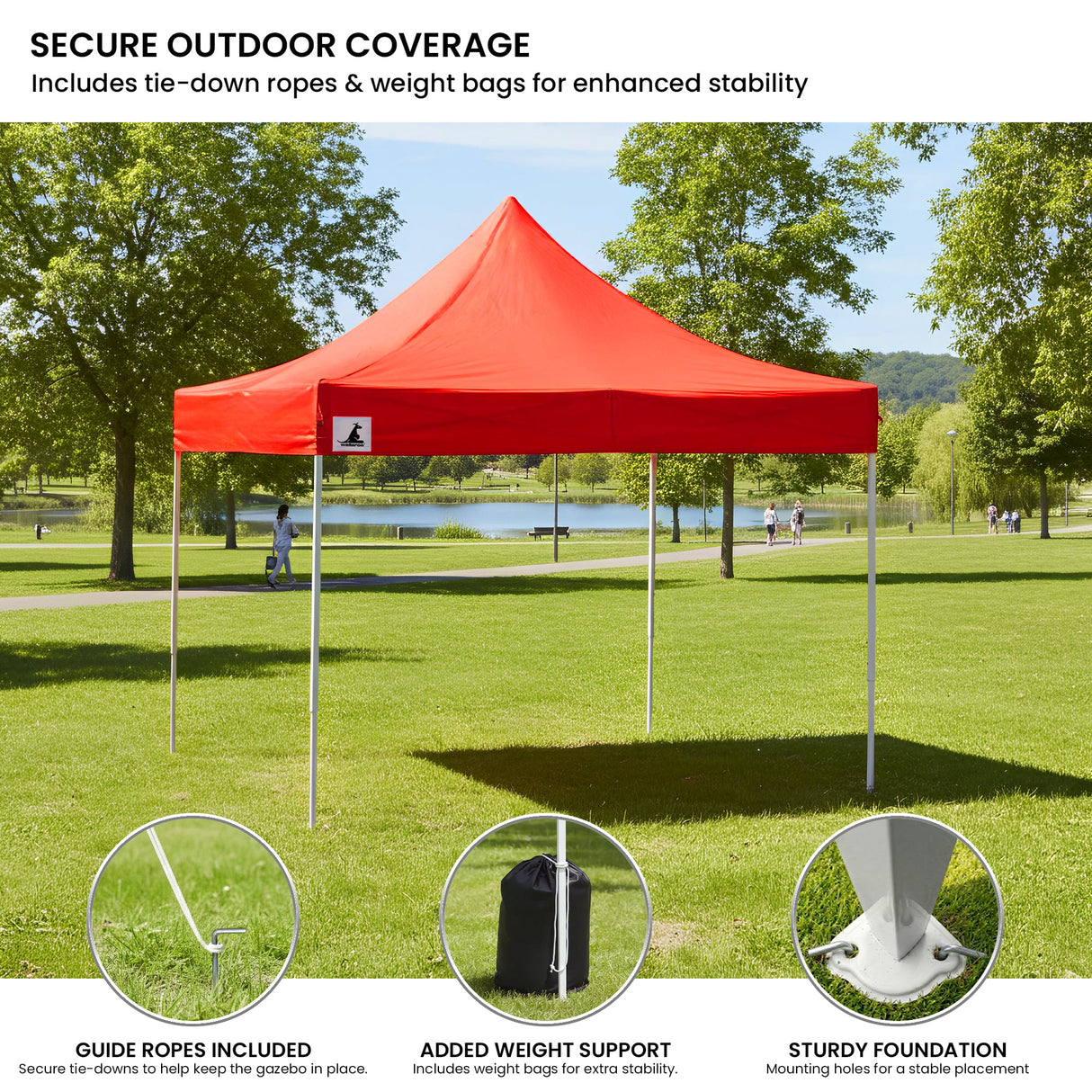 Wallaroo Gazebo Tent Marquee 3x3 PopUp Outdoor Red