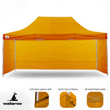 Wallaroo Gazebo Tent Marquee 3x4.5m PopUp Outdoor Orange - Close-Up Angle
