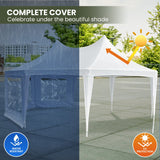 Wallaroo 6x4.5m Wedding Gazebo Marquee with Sidewalls - Close-Up Angle