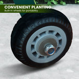 Wallaroo Garden Bed Cart Raised Planter Box 108.5 x 50.5 x 80cm Galvanized Steel - Green - Close-Up Angle