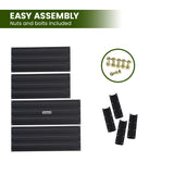 Wallaroo Garden Bed 80 x 60 x 30cm Galvanized Steel - Black - 45-Degree Angle