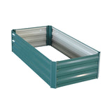 Wallaroo Garden Bed 120 x 60 x 30cm Galvanized Steel - Green - Side View