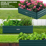Wallaroo Garden Bed 120 x 60 x 30cm Galvanized Steel - Green - 45-Degree Angle