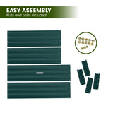 Wallaroo Garden Bed 120 x 60 x 30cm Galvanized Steel - Green - Close-Up Angle