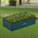 Wallaroo Garden Bed 120 x 60 x 30cm Galvanized Steel - Green - Low Angle