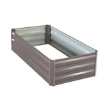 Wallaroo Garden Bed 120 x 60 x 30cm Galvanized Steel - Grey - Side View