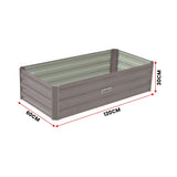 Wallaroo Garden Bed 120 x 60 x 30cm Galvanized Steel - Grey - Top-Down View