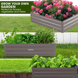 Wallaroo Garden Bed 120 x 60 x 30cm Galvanized Steel - Grey - 45-Degree Angle