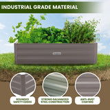 Wallaroo Garden Bed 120 x 60 x 30cm Galvanized Steel - Grey - Rear View