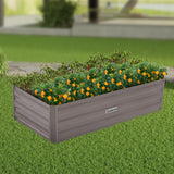 Wallaroo Garden Bed 120 x 60 x 30cm Galvanized Steel - Grey - Low Angle