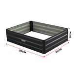 Wallaroo Garden Bed 120 x 90 x 30cm Galvanized Steel - Black - Top-Down View