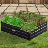 Wallaroo Garden Bed 120 x 90 x 30cm Galvanized Steel - Black - Close-Up Angle
