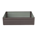 Wallaroo Garden Bed 120 x 90 x 30cm Galvanized Steel - Grey - Front View