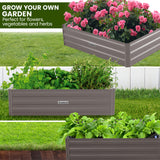 Wallaroo Garden Bed 120 x 90 x 30cm Galvanized Steel - Grey - Top-Down View