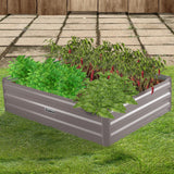 Wallaroo Garden Bed 120 x 90 x 30cm Galvanized Steel - Grey - Close-Up Angle