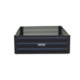 Wallaroo 150 x 90 x 30cm Galvanized Steel Garden Bed - Black - Front View