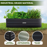 Wallaroo 150 x 90 x 30cm Galvanized Steel Garden Bed - Black - 45-Degree Angle