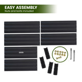 Wallaroo 150 x 90 x 30cm Galvanized Steel Garden Bed - Black - Rear View