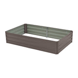 Wallaroo Garden Bed 150 x 90 x 30cm Galvanized Steel - Grey - Side View