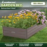 Wallaroo Garden Bed 150 x 90 x 30cm Galvanized Steel - Grey - Extra Image