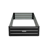 Wallaroo Garden Bed 210 x 90 x 30cm Galvanized Steel - Black - Front View