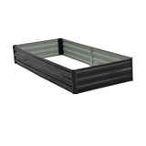 Wallaroo Garden Bed 210 x 90 x 30cm Galvanized Steel - Black - Side View