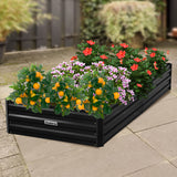 Wallaroo Garden Bed 210 x 90 x 30cm Galvanized Steel - Black - Low Angle