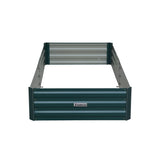 Wallaroo Garden Bed 210 x 90 x 30cm Galvanized Steel - Green - Front View
