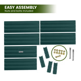 Wallaroo Garden Bed 210 x 90 x 30cm Galvanized Steel - Green - Rear View