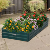 Wallaroo Garden Bed 210 x 90 x 30cm Galvanized Steel - Green - Close-Up Angle