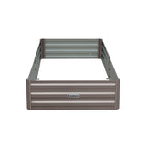 Wallaroo Garden Bed 210 x 90 x 30cm Galvanized Steel - Grey - Front View