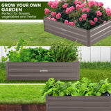 Wallaroo Garden Bed 210 x 90 x 30cm Galvanized Steel - Grey - 45-Degree Angle