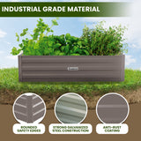 Wallaroo Garden Bed 210 x 90 x 30cm Galvanized Steel - Grey - Rear View