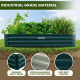 Wallaroo Garden Bed 240 x 120 x 30cm Galvanized Steel - Green - Rear View