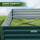 Wallaroo Garden Bed 240 x 120 x 30cm Galvanized Steel - Green - Close-Up Angle