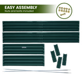 Wallaroo Garden Bed 240 x 120 x 30cm Galvanized Steel - Green - Low Angle