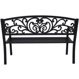 Wallaroo Steel Outdoor Garden Bench - Floral - Top-Down View